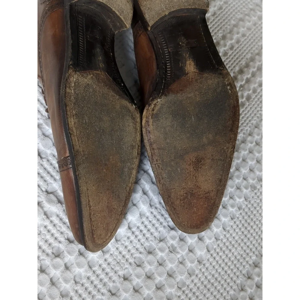 Canali‎ Wingtip Oxford Leather Dress Shoes Sz 9 US 42 EU Brown Lace Up